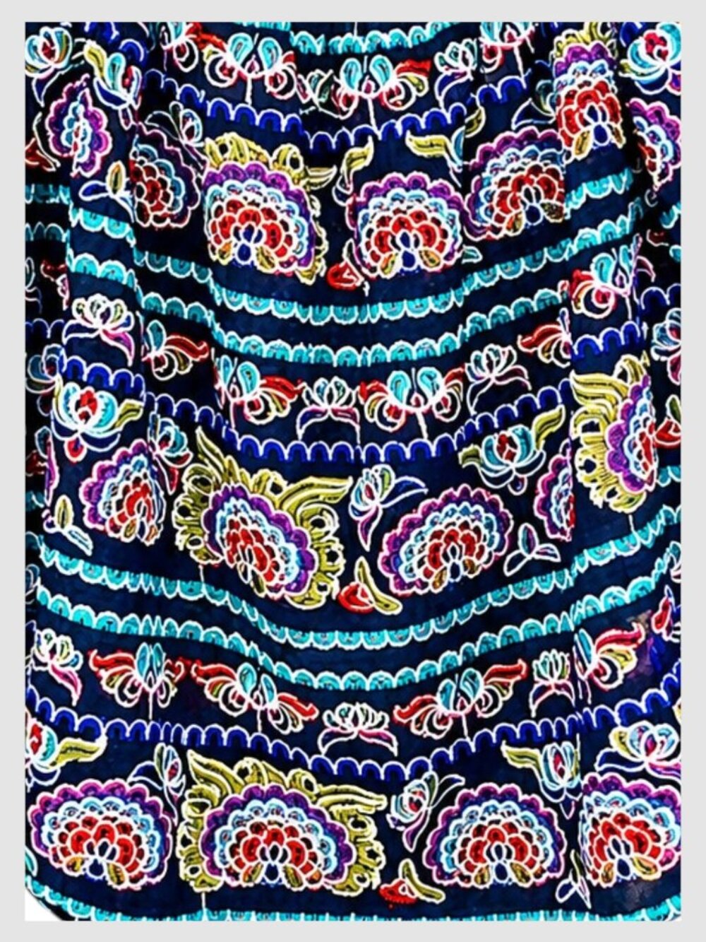 Aqua Romeo & Juliet Off Shoulder Embroidered Peasant Top Multi M - Picture 6 of 8